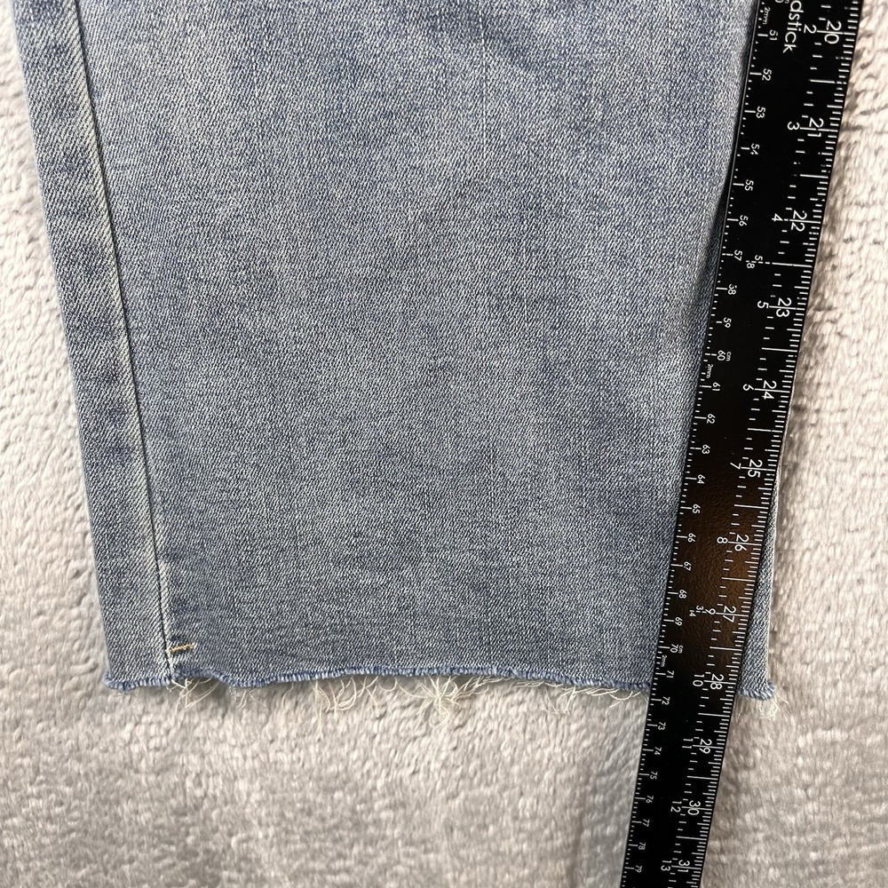 Oat New York High Rise Wide Leg Raw Hem Jeans Womens 30 Fits 32x28 Denim - Picture 5 of 9